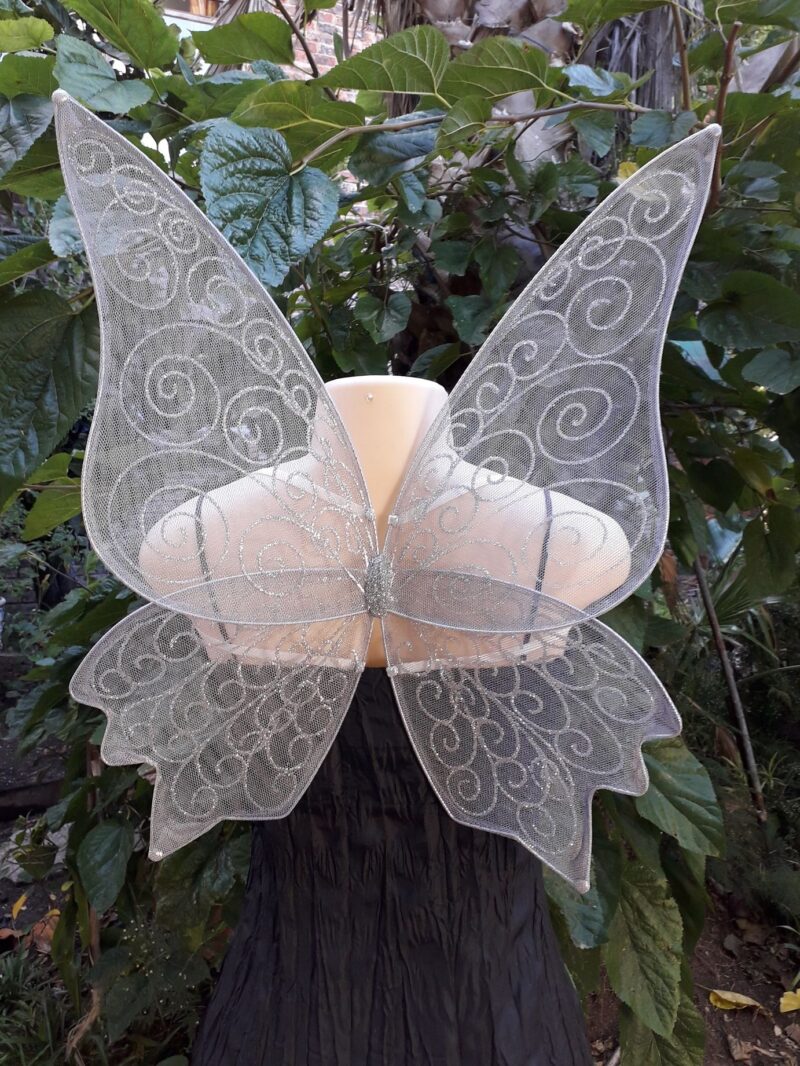 Silver Childrens Fairy wings back view