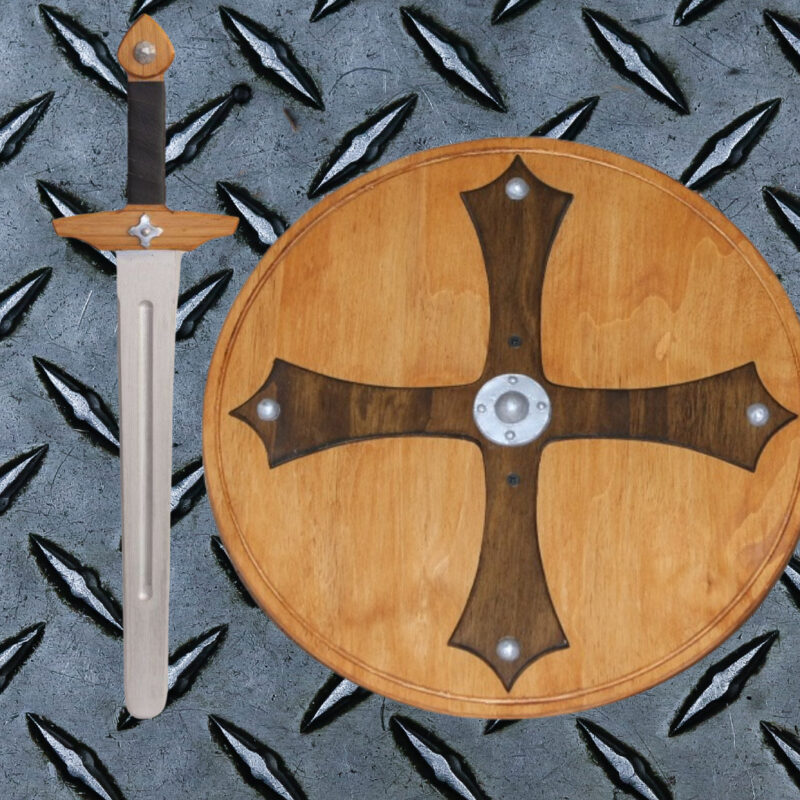 kids wooden sword and shield set