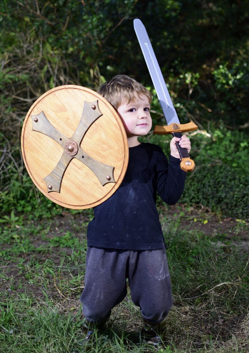 wooden sword and shield set