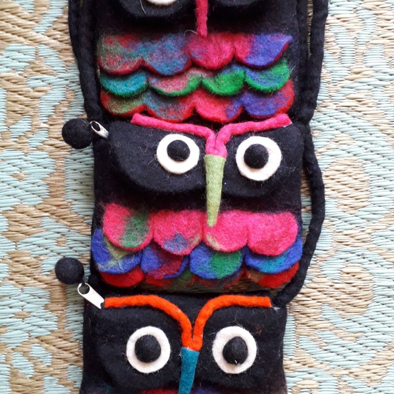Black owl handbags for children