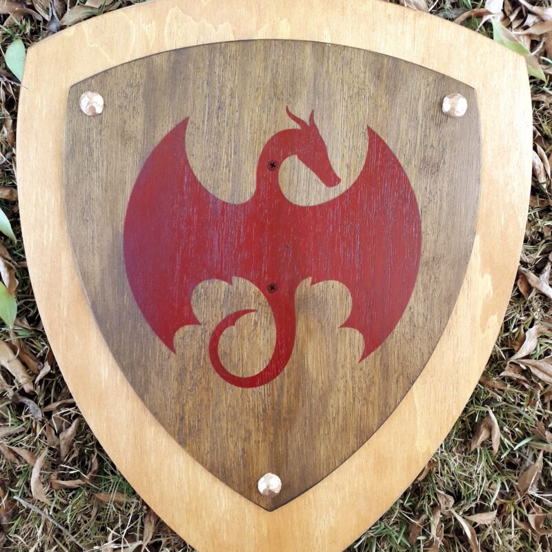 Dragon Knights king arthur wooden shield