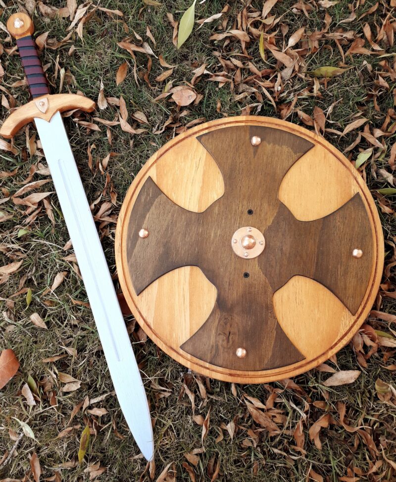 Wooden knights viking medieval sword and shield