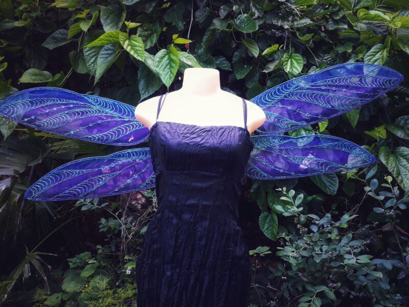 dragonfly fairy wings for adults in blue and purple