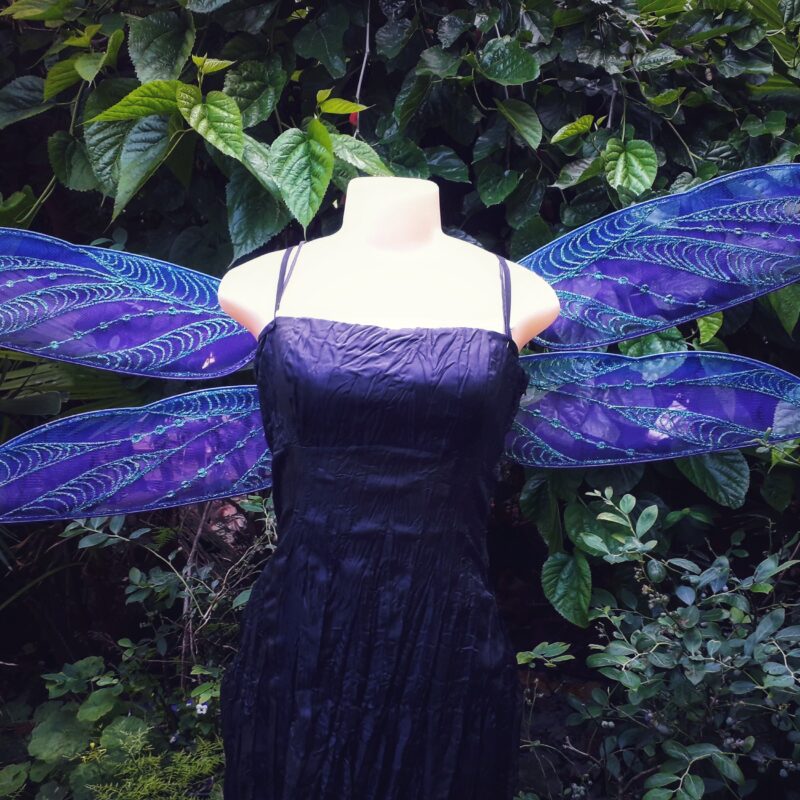dragonfly fairy wings for adults in blue and purple